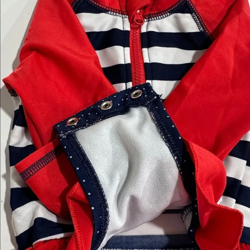 Girls Mixed Swimsuit Set - Teal, Coral & White EUC